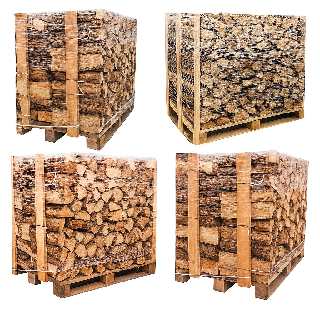 Lot de 4 palettes — 2 chêne blanc + 2 hêtre et charme — 50 cm